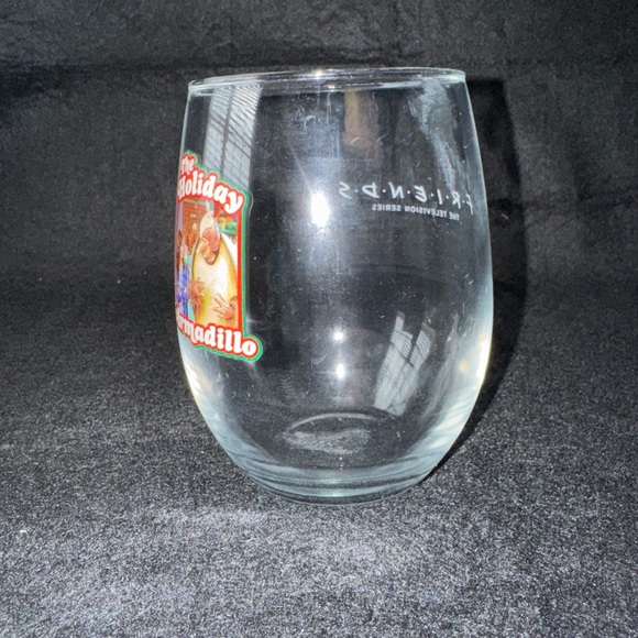 Friends the Television Series The Holiday Armadillo Episode Glass Stemless Wine - Picture 3 of 8